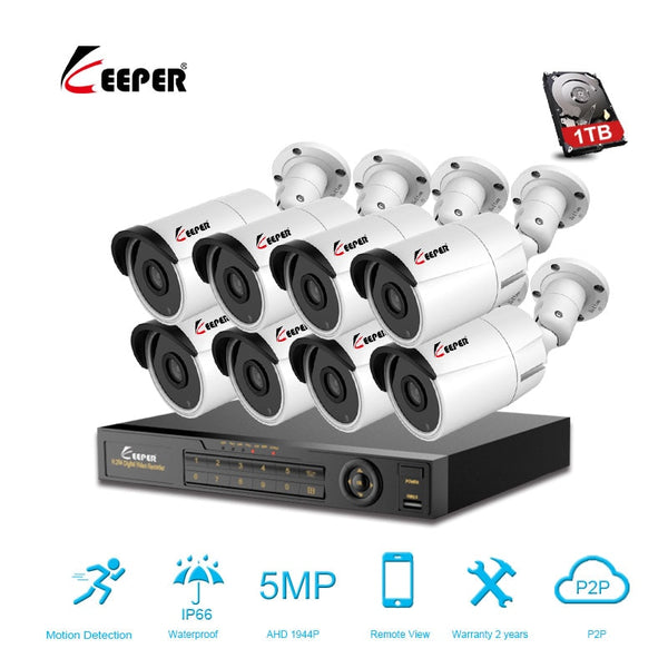 Keeper 8CH HD AHD 5MP Home Outdoor Security Camera