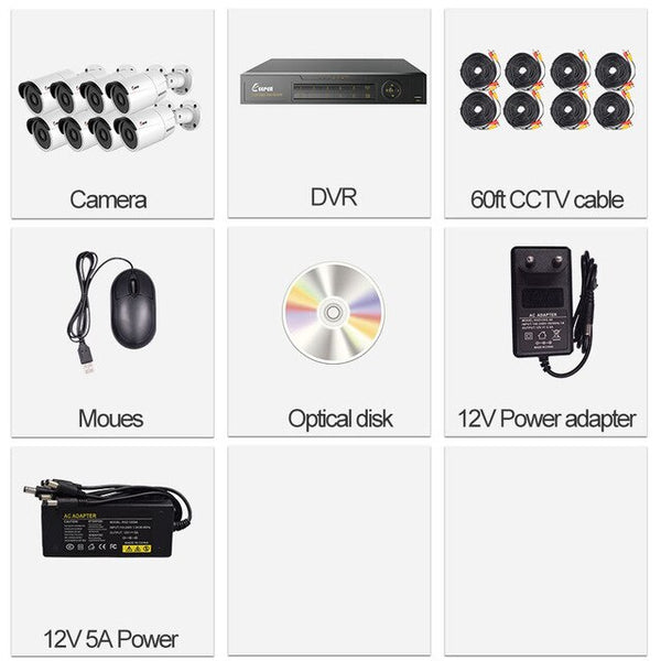 Keeper 8CH HD AHD 5MP Home Outdoor Security Camera