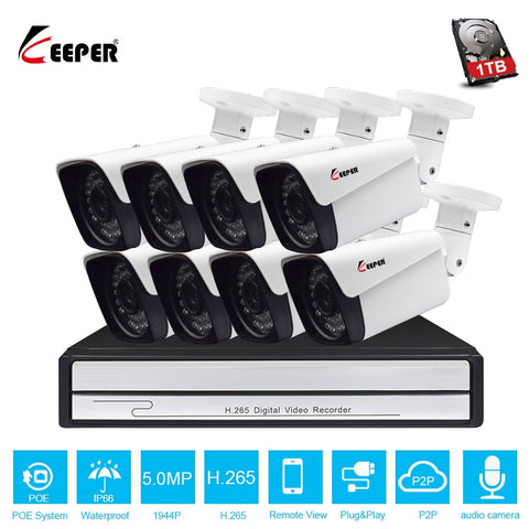 Keeper H.265 8CH 5MP POE NVR System Camera