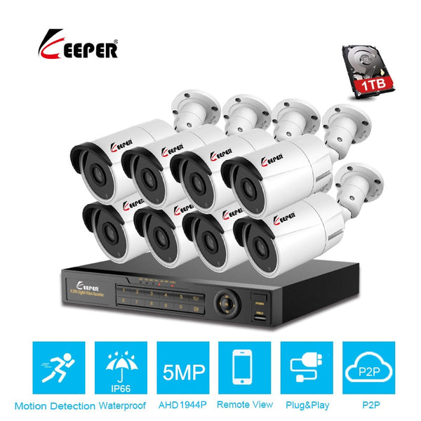 Keeper CCTV camera System 8CH 5MP 1944P AHD security Camera