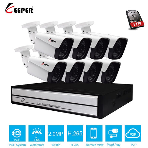 Keeper H.265 Full HD 1080P 8Channel CCTV System Camera