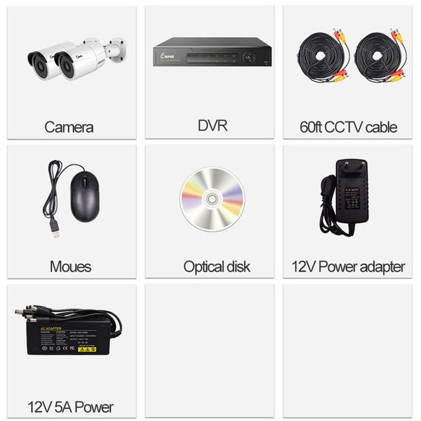 Keeper 5mp CCTV Surveillance Kit 5mp Security Camera System 4 ch DVR 1944P Video Output Kit CCTV Easy Remote View on Phone