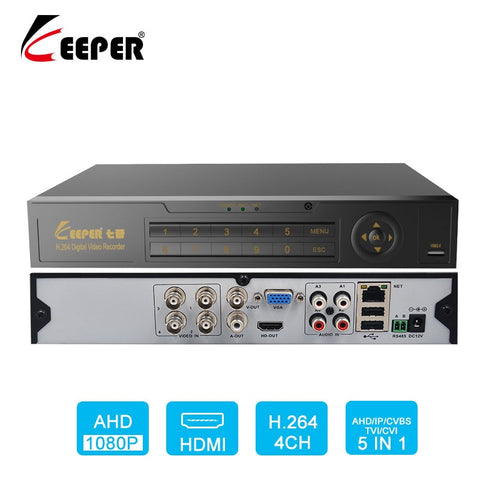 KEEPER 4 Channel 1080P Hybrid 5 In 1 XVR DVR Video Recorder For 1080P AHD Analog Video Recorder