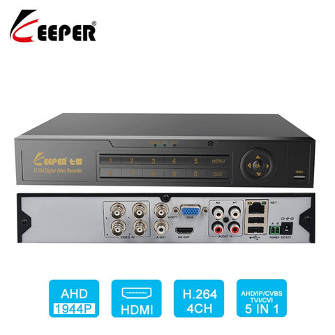 KEEPER 4 Channel 5MP 1944P Hybrid 5 In 1 XVR DVR Video Recorder